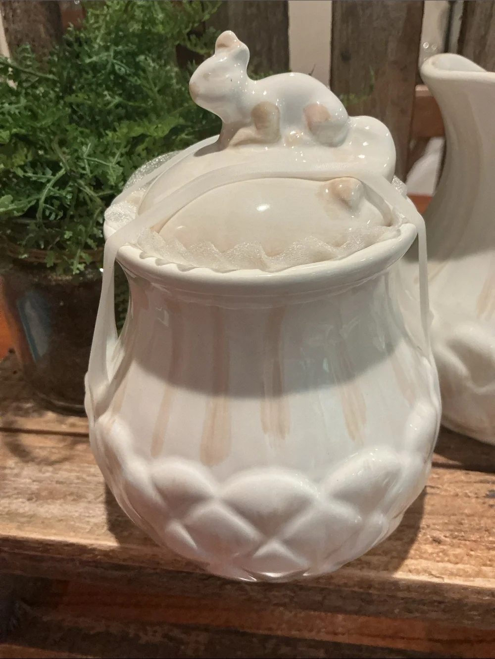 Fall Squirrel Cream and Sugar Set